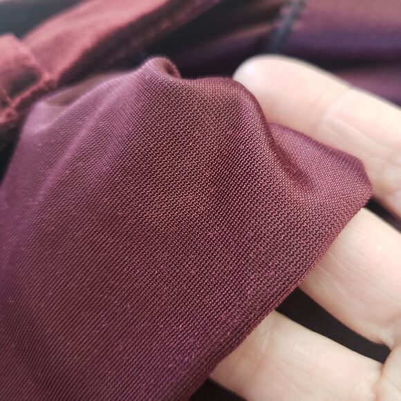 YFFS FASHION STUDIO Narcissus Ego Burgundy Velvet High-Rise Trousers Petite Medi - Picture 11 of 11